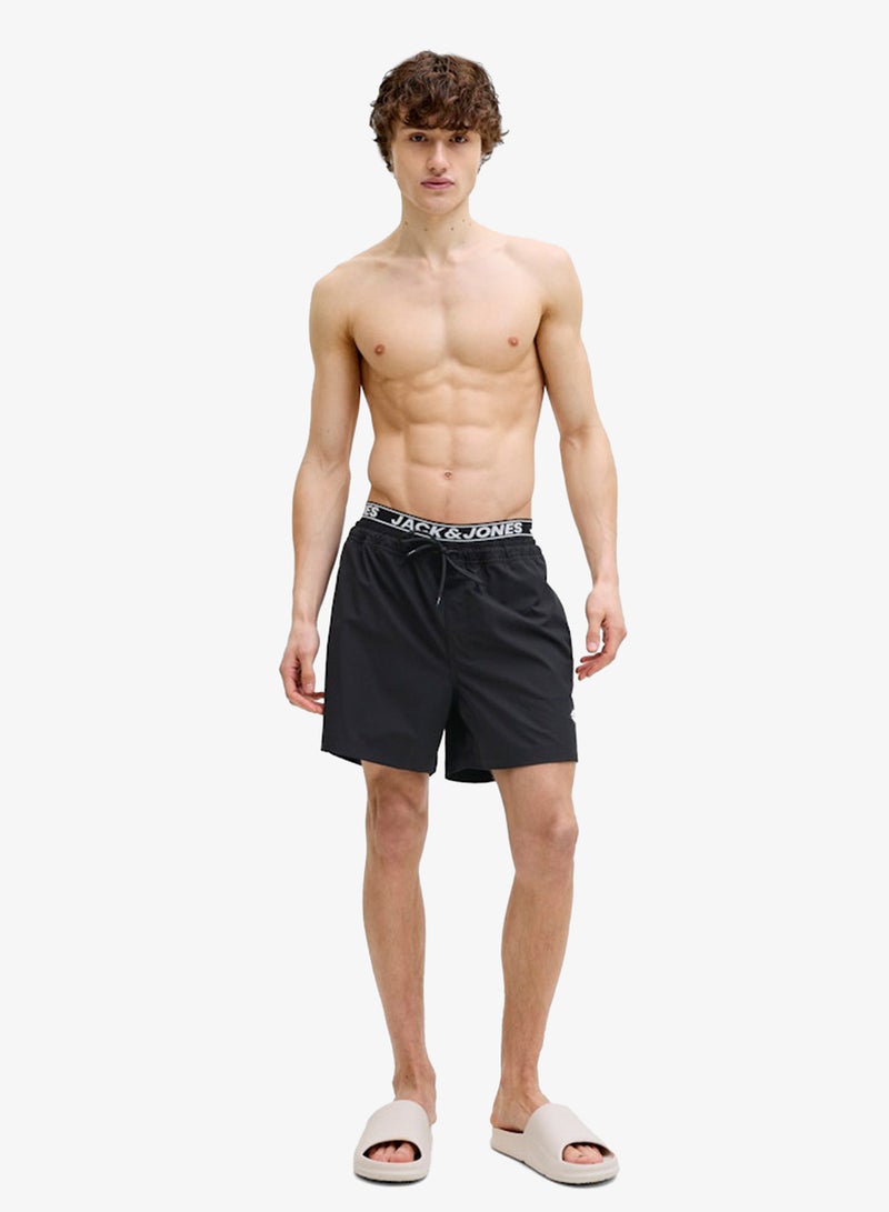 JACK & JONES Logo Drawstring Swim Shorts - Image 4